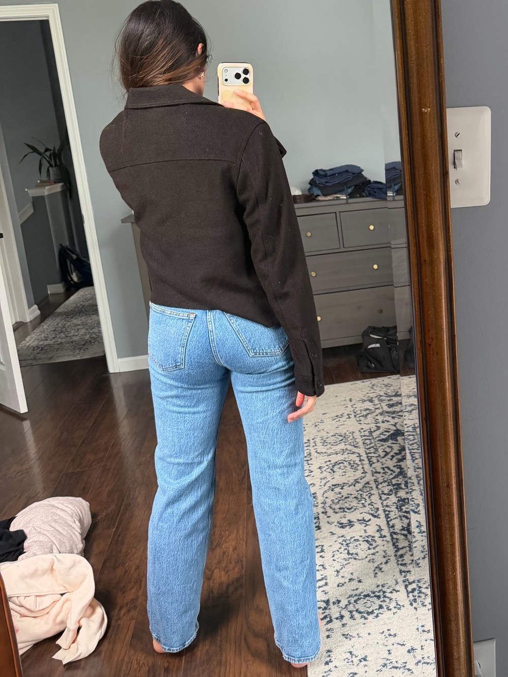 Brown Cropped Button-Front Jacket - Picture 7 of 11
